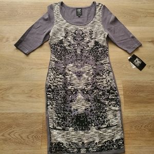NWT JAX Gray Print Dress L